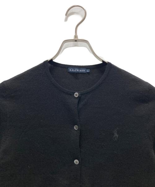 RALPH LAUREN（ラルフローレン）RALPH LAUREN (ラルフローレン) 丸首カーディガン ブラック サイズ:Lの古着・服飾アイテム