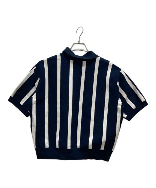 A.P.C.（アーペーセー）A.P.C. (アーペーセー) ニットポロシャツ ネイビー×ホワイト サイズ:Sの古着・服飾アイテム
