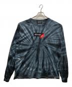 GOD SELECTION XXX×WIND AND SEAゴッド セレクション トリプルエックス×ウィンダンシー）の古着「タイダイロゴロングスリーブカットソー/WDS x XXX TIE-DYE T-shirt」｜ネイビー