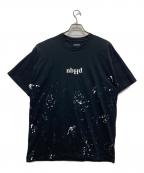 NEIGHBORHOODネイバーフッド）の古着「ドリップペイントTシャツ/DRIP C-TEE」｜ブラック