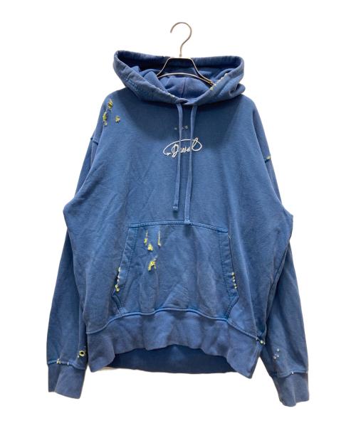 DIESEL（ディーゼル）DIESEL (ディーゼル) ロゴパーカー/Oversized distressed hoodie with logo ブルー サイズ:Ｍの古着・服飾アイテム