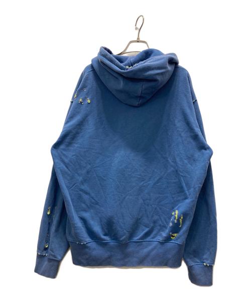 DIESEL（ディーゼル）DIESEL (ディーゼル) ロゴパーカー/Oversized distressed hoodie with logo ブルー サイズ:Ｍの古着・服飾アイテム