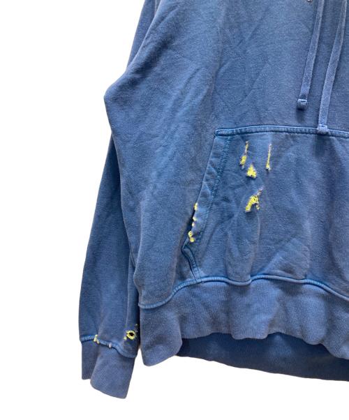 DIESEL（ディーゼル）DIESEL (ディーゼル) ロゴパーカー/Oversized distressed hoodie with logo ブルー サイズ:Ｍの古着・服飾アイテム