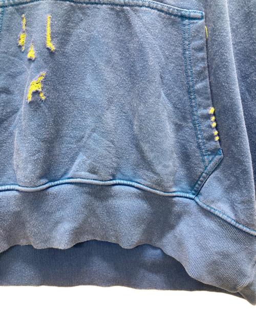 DIESEL（ディーゼル）DIESEL (ディーゼル) ロゴパーカー/Oversized distressed hoodie with logo ブルー サイズ:Ｍの古着・服飾アイテム