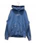 DIESEL（ディーゼル）の古着「ロゴパーカー/Oversized distressed hoodie with logo」｜ブルー