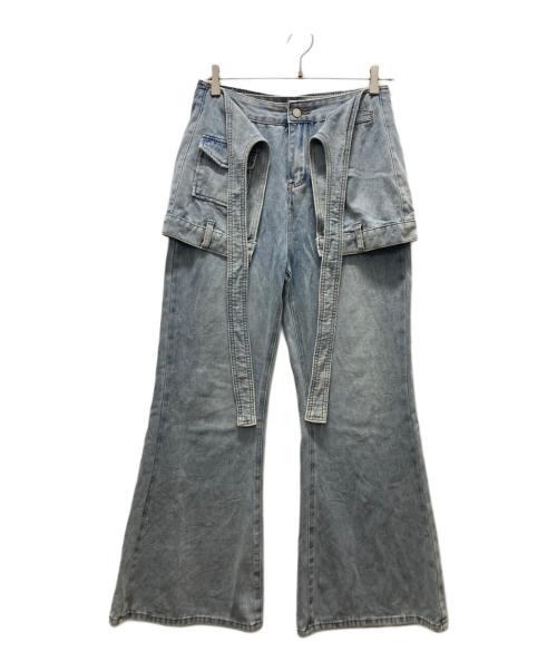 ANDREA & Co.（アンドレア アンド コー）ANDREA & Co. (アンドレア アンド コー) レイヤード フレアデニムパンツ スカイブルー サイズ:Lの古着・服飾アイテム