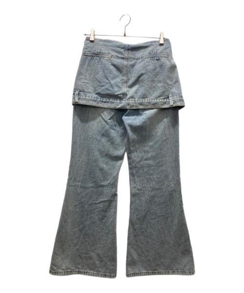ANDREA & Co.（アンドレア アンド コー）ANDREA & Co. (アンドレア アンド コー) レイヤード フレアデニムパンツ スカイブルー サイズ:Lの古着・服飾アイテム