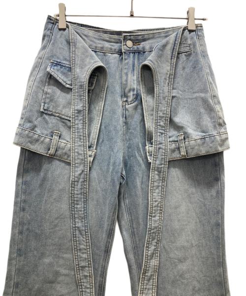 ANDREA & Co.（アンドレア アンド コー）ANDREA & Co. (アンドレア アンド コー) レイヤード フレアデニムパンツ スカイブルー サイズ:Lの古着・服飾アイテム