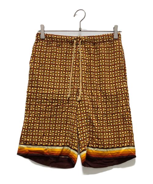 DRIES VAN NOTEN（ドリスヴァンノッテン）DRIES VAN NOTEN (ドリスヴァンノッテン) 幾何学柄ハーフパンツ オレンジ サイズ:44の古着・服飾アイテム
