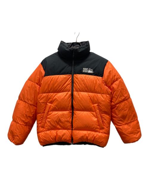 FIRST DOWN（ファーストダウン）FIRST DOWN (ファーストダウン) REVERSIBLE DOWN JACKET オレンジ サイズ:Mの古着・服飾アイテム