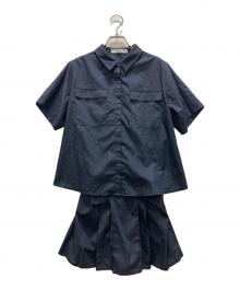 HER LIP TO（ハーリップトゥ）の古着「Herlipto Armace Short Sleeve Romper」｜ネイビー