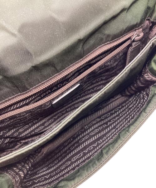 PRADA（プラダ）PRADA (プラダ) ナイロン切替ショルダーバッグ グリーンの古着・服飾アイテム