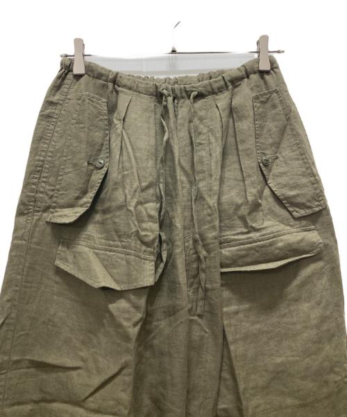 ticca（ティッカ）TICCA (ティッカ) イージーリネンカーゴパンツ グリーン サイズ:Freeの古着・服飾アイテム