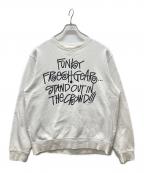 stussyステューシー）の古着「プリントスウェット/ funky fresh gear」｜ホワイト