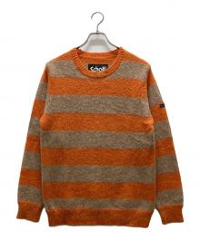 Schott（ショット）の古着「ボーダーニット」｜オレンジ×ベージュ