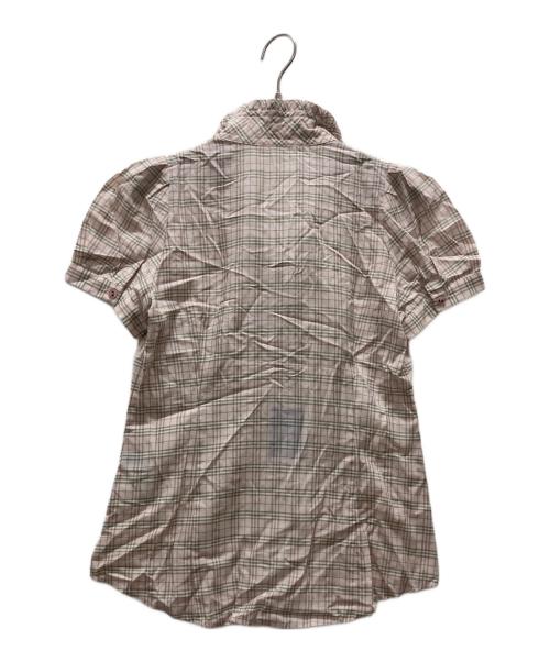 BURBERRY LONDON BLUE LABEL（バーバリーロンドンブルーレーベル）BURBERRY LONDON BLUE LABEL (バーバリーロンドンブルーレーベル) 半袖ブラウス ライトピンク サイズ:36 未使用品の古着・服飾アイテム