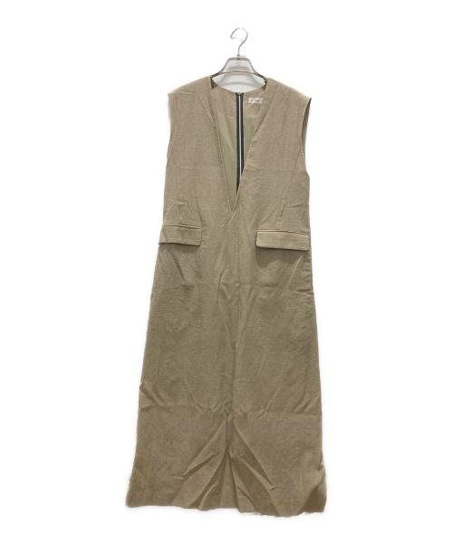 IENA（イエナ）IENA (イエナ) ウールリネンVネックマキシワンピース ベージュ サイズ:36の古着・服飾アイテム