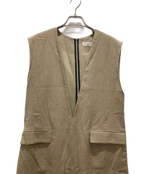 IENA（イエナ）IENA (イエナ) ウールリネンVネックマキシワンピース ベージュ サイズ:36の古着・服飾アイテム