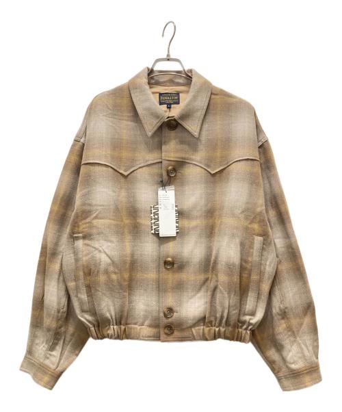 PENDLETON（ペンドルトン）PENDLETON (ペンドルトン) M TO R (ムウトアール) CHECK BLOUSON ブラウン サイズ:L 未使用品の古着・服飾アイテム