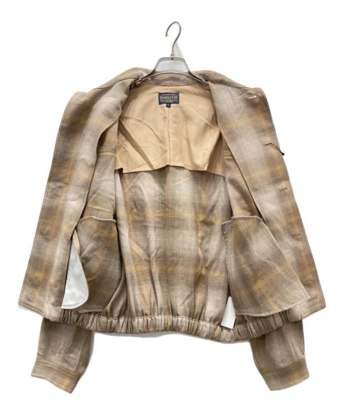 PENDLETON（ペンドルトン）PENDLETON (ペンドルトン) M TO R (ムウトアール) CHECK BLOUSON ブラウン サイズ:L 未使用品の古着・服飾アイテム