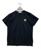 PLAY COMME des GARCONSプレイコムデギャルソン）の古着「ゴールドハートワッペン ワンポイントTシャツ」｜ブラック