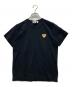 PLAY COMME des GARCONS（プレイコムデギャルソン）の古着「ゴールドハートワッペン ワンポイントTシャツ」｜ブラック