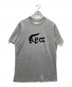 A.P.C.×LACOSTEアーペーセー×ラコステ）の古着「フロッキーロゴ プリントTシャツ」｜グレー