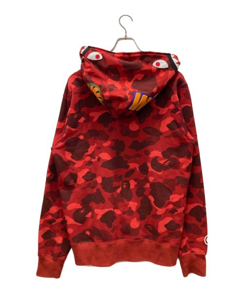 A BATHING APE（アベイシングエイプ）A BATHING APE (アベイシングエイプ) カモ柄パーカー/COLOR CAMO SHARK FULL ZIP HOODIE レッド サイズ:XLの古着・服飾アイテム