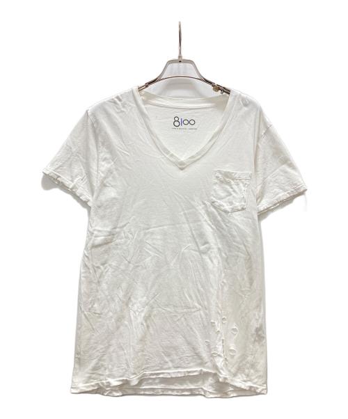 Ron Herman（ロンハーマン）Ron Herman (ロンハーマン) 8100 ダメージ加工Tシャツ ホワイト サイズ:Sの古着・服飾アイテム