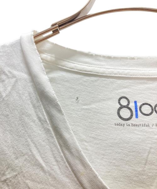 Ron Herman（ロンハーマン）Ron Herman (ロンハーマン) 8100 ダメージ加工Tシャツ ホワイト サイズ:Sの古着・服飾アイテム