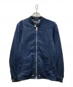 DIESELディーゼル）の古着「デニムシングルライダースジャケット」｜ネイビー