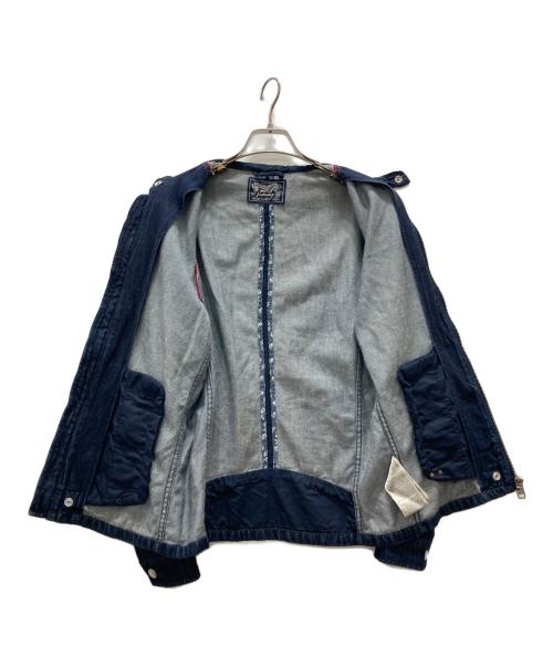 DIESEL（ディーゼル）DIESEL (ディーゼル) デニムシングルライダースジャケット ネイビー サイズ:Sの古着・服飾アイテム