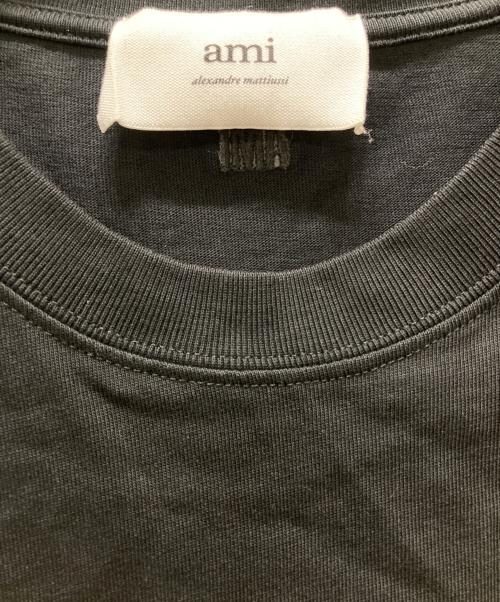 AMI Alexandre Mattiussi（アミアレクサンドルマテュッシ）AMI Alexandre Mattiussi (アミアレクサンドルマテュッシ) ハートロゴ刺繍Tシャツ ブラック サイズ:Lの古着・服飾アイテム