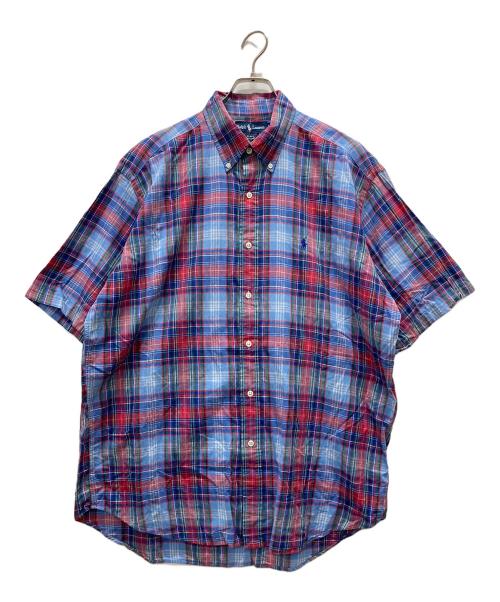 RALPH LAUREN（ラルフローレン）RALPH LAUREN (ラルフローレン) 半袖ボタンダウンシャツ ブルー サイズ:Lの古着・服飾アイテム