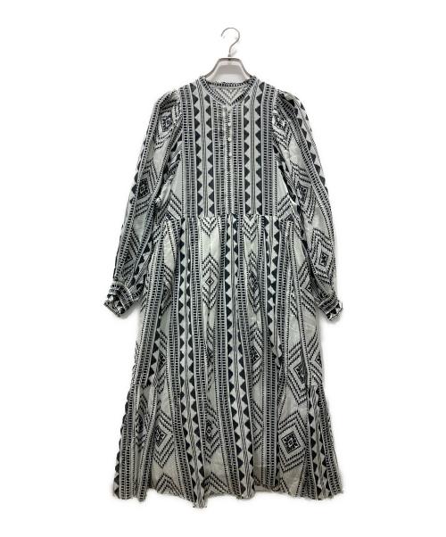 JOURNAL STANDARD（ジャーナルスタンダード）JOURNAL STANDARD (ジャーナルスタンダード) オリエンタルプリントロングワンピース ライトグレー サイズ:Fの古着・服飾アイテム