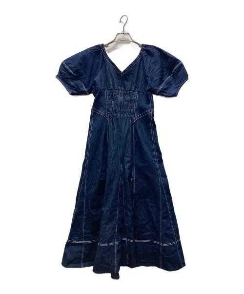 HER LIP TO（ハーリップトゥ）HER LIP TO (ハーリップトゥ) Imperia Volume Sleeve Dress ネイビー サイズ:Sの古着・服飾アイテム