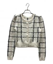 HER LIP TO（ハーリップトゥ）の古着「Bouncy check knit pullover」｜アイボリー