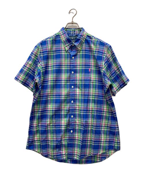 RALPH LAUREN（ラルフローレン）RALPH LAUREN (ラルフローレン) 半袖チェックシャツ ブルー サイズ:Lの古着・服飾アイテム