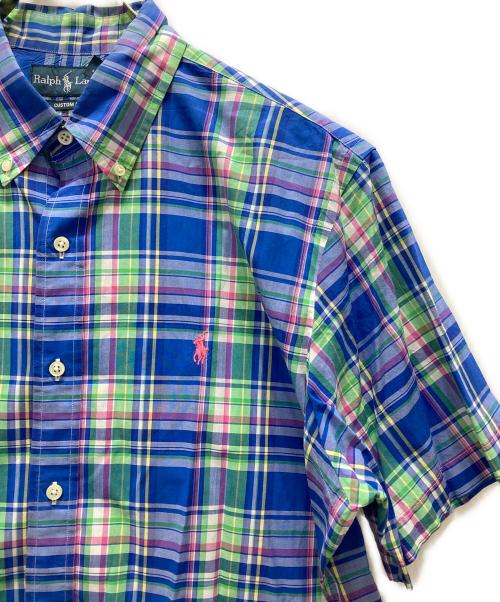 RALPH LAUREN（ラルフローレン）RALPH LAUREN (ラルフローレン) 半袖チェックシャツ ブルー サイズ:Lの古着・服飾アイテム