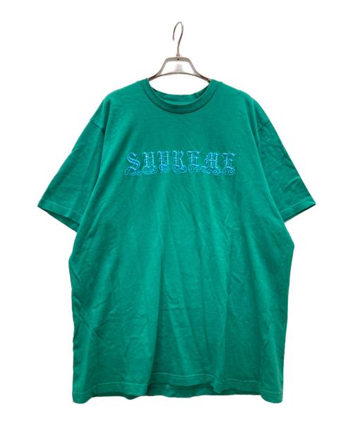 SUPREME（シュプリーム）SUPREME (シュプリーム) Old English Rhinestone S/S Top グリーン サイズ:XLの古着・服飾アイテム