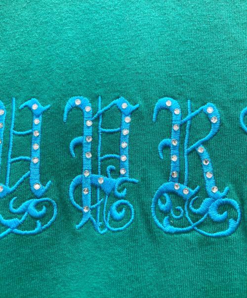 SUPREME（シュプリーム）SUPREME (シュプリーム) Old English Rhinestone S/S Top グリーン サイズ:XLの古着・服飾アイテム