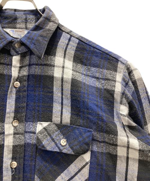 FIVE BROTHER（ファイブブラザー）FIVE BROTHER (ファイブブラザー) 70~80sネルシャツ ネイビー サイズ:XLの古着・服飾アイテム
