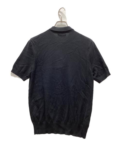 FRED PERRY（フレッドペリー）FRED PERRY (フレッドペリー) 透かし編みニットポロシャツ ブラック サイズ:Mの古着・服飾アイテム