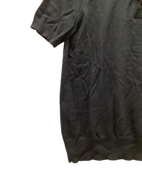 FRED PERRY（フレッドペリー）FRED PERRY (フレッドペリー) 透かし編みニットポロシャツ ブラック サイズ:Mの古着・服飾アイテム