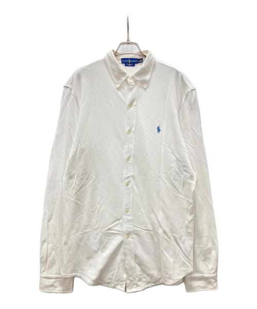 RALPH LAUREN（ラルフローレン）RALPH LAUREN (ラルフローレン) 長袖ポロシャツ ホワイト サイズ:Lの古着・服飾アイテム
