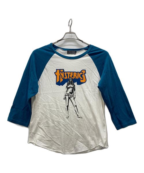 Hysteric Glamour（ヒステリックグラマー）Hysteric Glamour (ヒステリックグラマー) BAD AS MAMA 七分袖Tシャツ スカイブルー サイズ:Mの古着・服飾アイテム