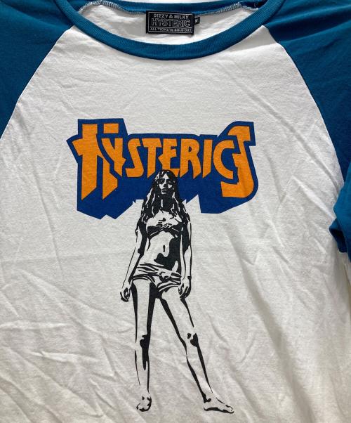 Hysteric Glamour（ヒステリックグラマー）Hysteric Glamour (ヒステリックグラマー) BAD AS MAMA 七分袖Tシャツ スカイブルー サイズ:Mの古着・服飾アイテム