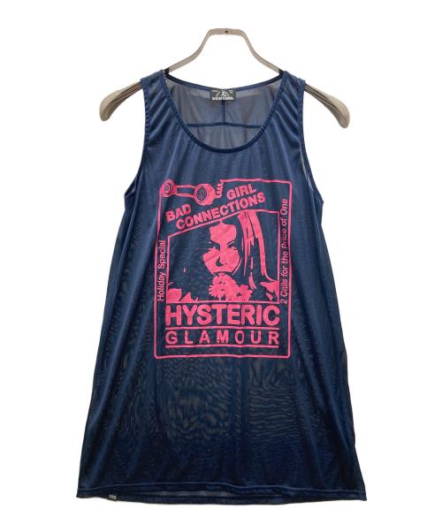 Hysteric Glamour（ヒステリックグラマー）Hysteric Glamour (ヒステリックグラマー) シースルータンクトップ ネイビー×ピンク サイズ:FREEの古着・服飾アイテム