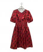 Hysteric Glamourヒステリックグラマー）の古着「猫柄シルクワンピース」｜レッド