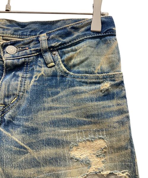 Hysteric Glamour（ヒステリックグラマー）Hysteric Glamour (ヒステリックグラマー) CPR加工 リペア スタッズ デニム パンツ インディゴ サイズ:Sの古着・服飾アイテム